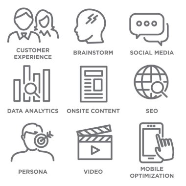 Pazarlama stratejisi Icon Set