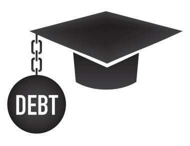 Mezun öğrenci kredi simgeler - öğrenci kredi grafik eğitim mali yardım veya yardım, hükümet borç ve borç