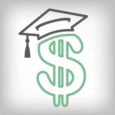 Graduate Student Loan Icons - Student Loan Graphics for Education Financial Aid or Assistance, Government Loans, and Debt clipart