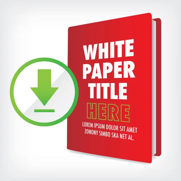 Laden Sie das Whitepaper oder die eBook-Grafik mit austauschbarem Titel, Cover und CTAs mit Call-to-Action-Buttons herunter. — Stockvektor