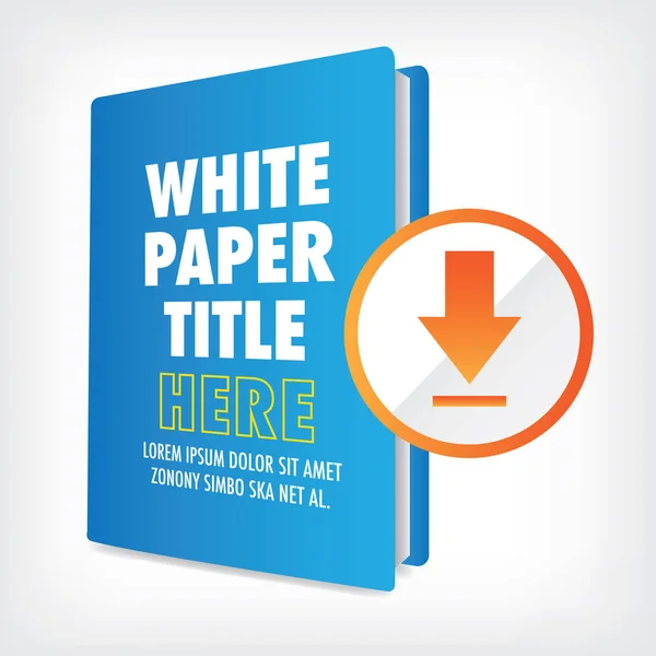 Stáhnout dokument White Paper nebo Ebook grafika s vyměnitelnými titul, kryt a CTA s voláním tlačítka akcí. — Stockový vektor