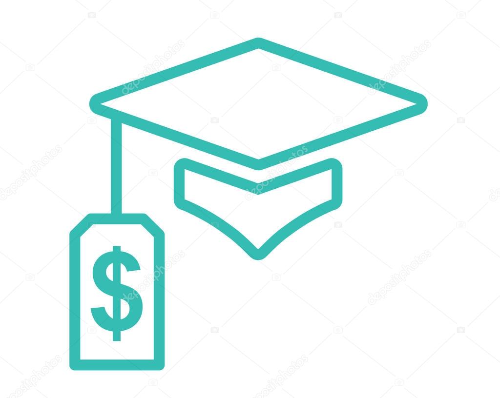 Graduate Student Loan Icons - Student Loan Graphics for Education Financial Aid or Assistance, Government Loans, and Debt