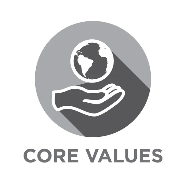 Firma Core wartości konturu ikony dla stron internetowych lub infografiki — Wektor stockowy
