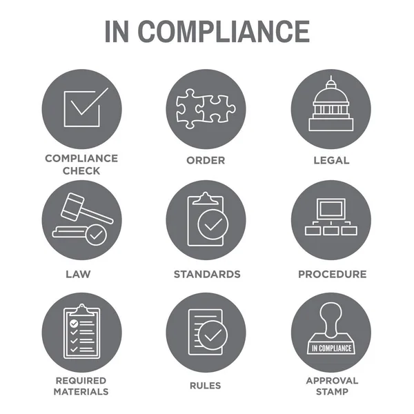 In Compliance Icon Set - Outline — Stock Vector