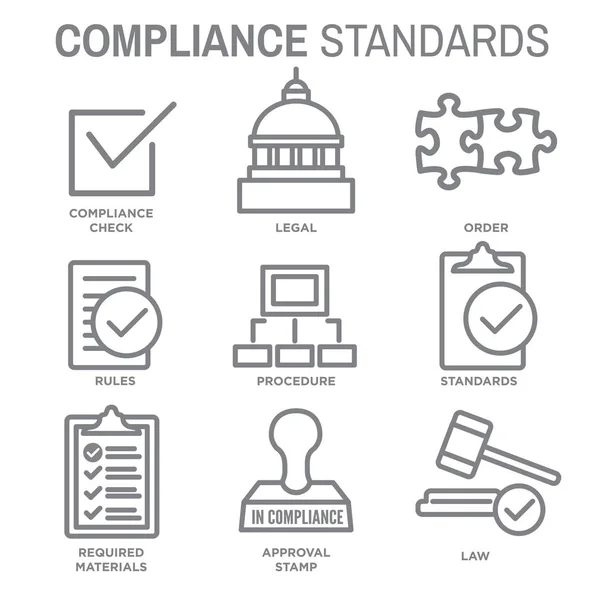 In Compliance Icon Set - Outline — Stock Vector