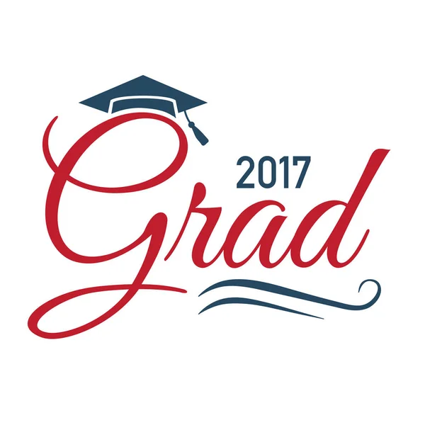 Class of 2017 Congratulations Graduate Typography — Stock Vector