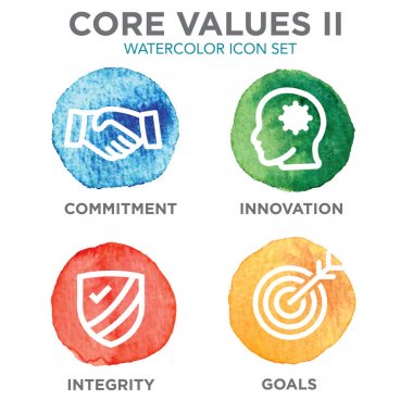 Company Core Values Solid Icons  clipart