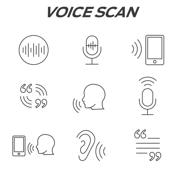 Ícone de Voiceover ou Comando de Voz com Imagens de Onda de Som —  Vetores de Stock