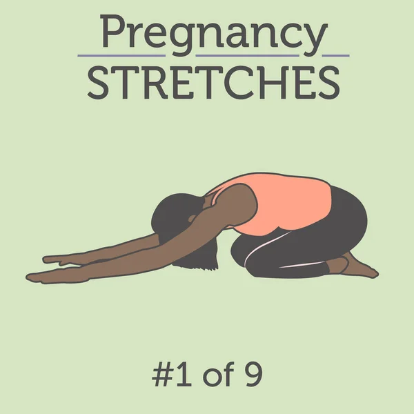 Uma jovem afro-americana diversa fazendo seu exercício de gravidez — Vetor de Stock