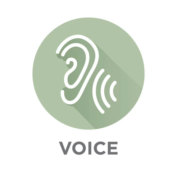 Voiceover oder Sprachbefehl-Symbol mit Tonwellenbildern — Stockvektor
