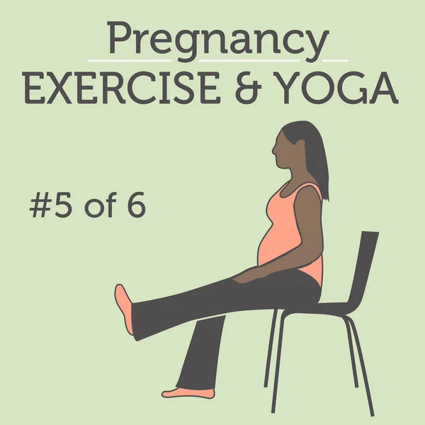 Una joven afroamericana diversa haciendo su embarazo Exerci — Archivo Imágenes Vectoriales