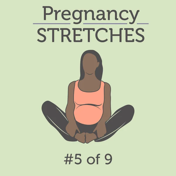 Uma jovem afro-americana diversa fazendo seu exercício de gravidez —  Vetores de Stock