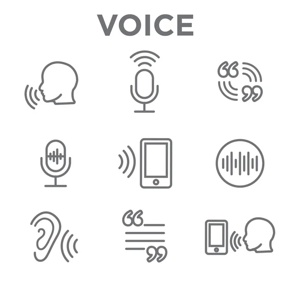 Icône Voiceover ou Voice Command avec images Sound Wave — Image vectorielle