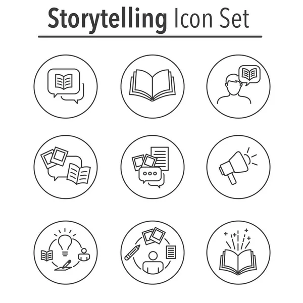 Conjunto de ícones de contação de histórias com bolhas de fala —  Vetores de Stock