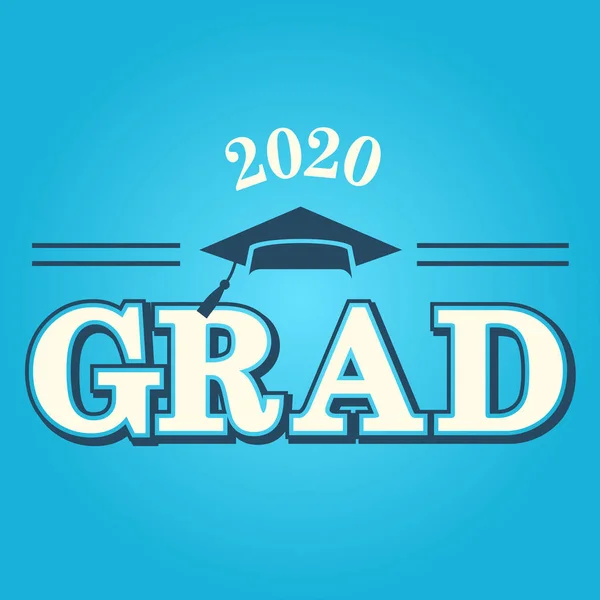 Classe de 2020 Parabéns Tipografia de Pós-Graduação com Boné e T — Vetor de Stock