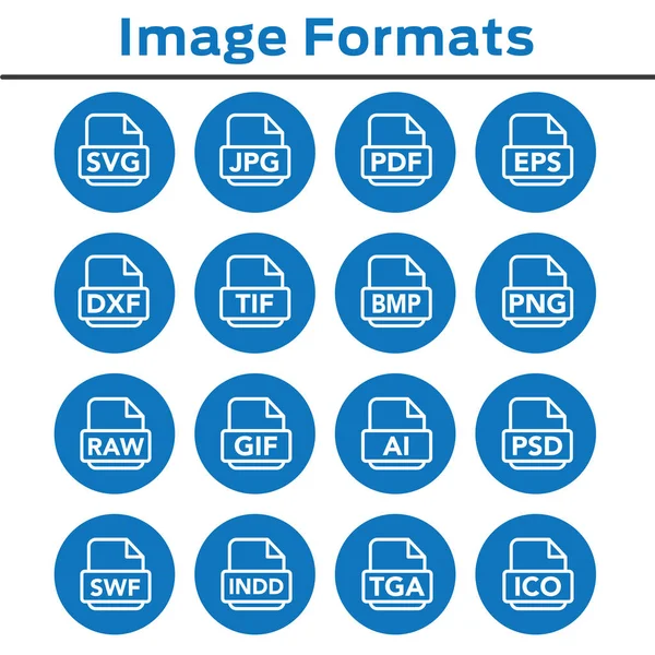 Image format icons - PNG, JPG, EPS, PDF, SVG — Stock Vector