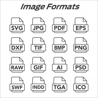 Görüntü biçimi simgeler - Png, Jpg, Eps, Pdf, Svg