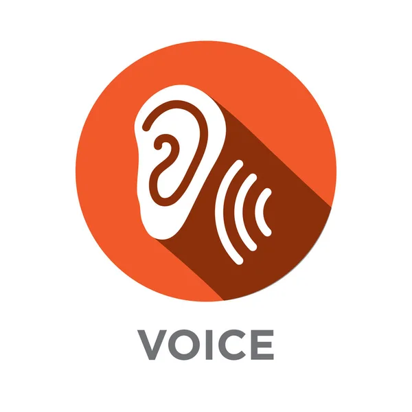 Icône Voiceover ou Voice Command avec images Sound Wave — Image vectorielle