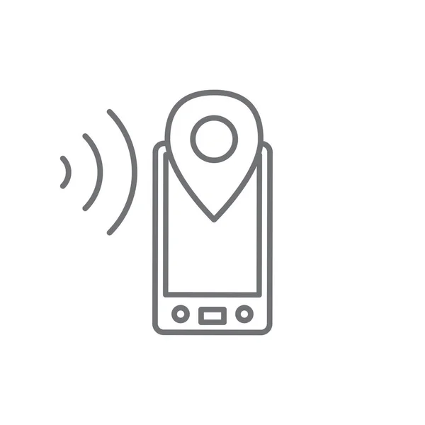 Cellphone torn ikonen med avger pinga överföring vågor — Stock vektor