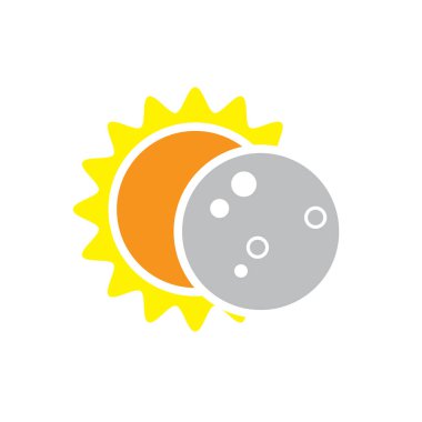 Total Solar Eclipse Icon on August 8, 2017 clipart