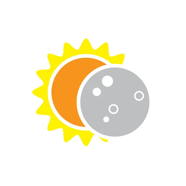 Total solförmörkelse ikon 8 augusti 2017 — Stock vektor