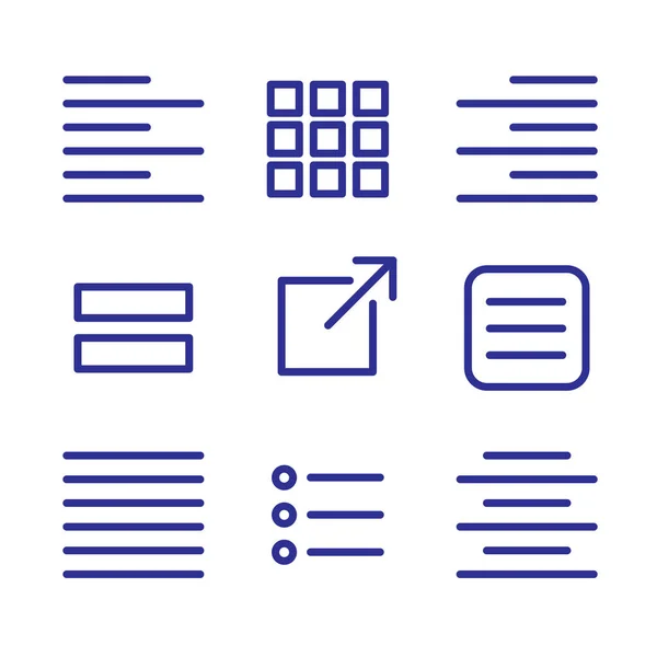 Conjunto de iconos de tipo justificado - izquierdo justificado, derecho justificado, completo , — Archivo Imágenes Vectoriales