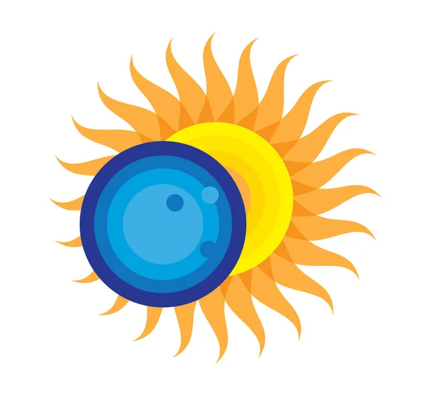 Úplné zatmění slunce ikona 21 srpna 2017 — Stockový vektor