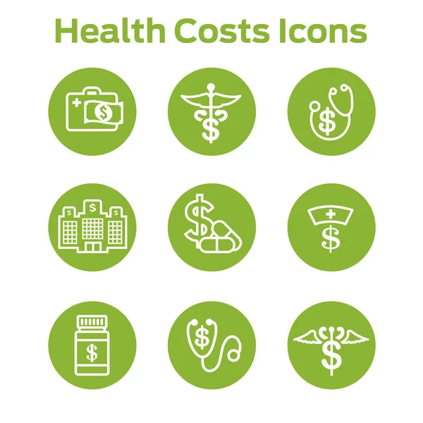 Sağlık maliyetleri ve pahalı sağlık kavramı gösterilen giderleri — Stok Vektör