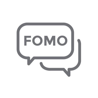 Fomo simgesi - Trendy Modern kısaltma - sosyal M eksik korkusu