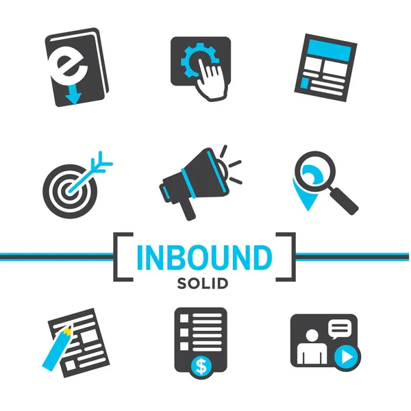 Inbound Marketing Vektor Icon Set — Stockvektor