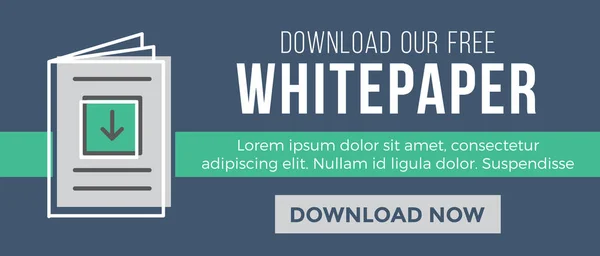 Download ons gratis Whitepaper grafische Banner - Websites — Stockvector