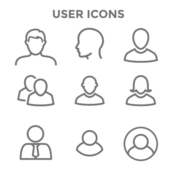 Conjunto de ícones de usuário padrão —  Vetores de Stock