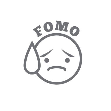 Fomo simgesi - Trendy Modern kısaltma - sosyal M eksik korkusu