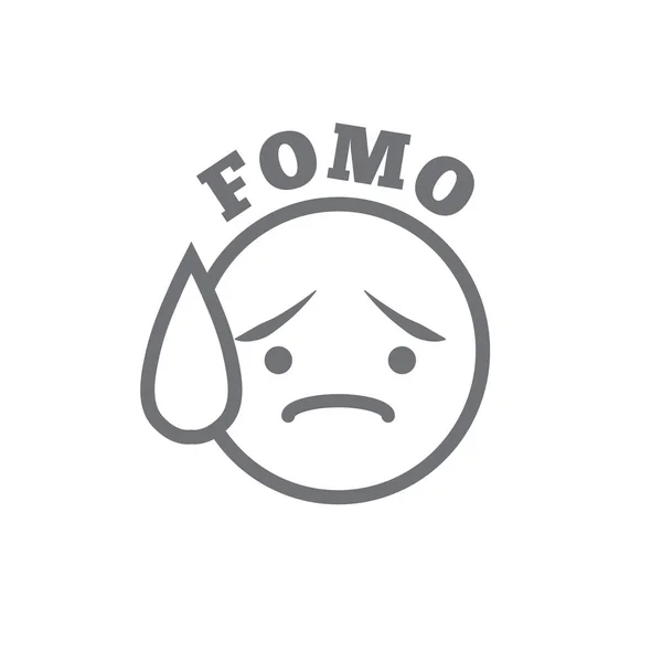 Fomo 아이콘-유행 현대 약어-사회 M 밖으로 놓치 기의 공포 — 스톡 벡터