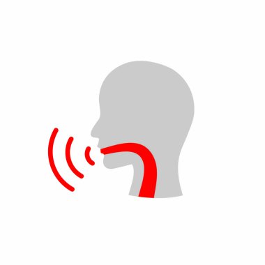 Vokal Kord simgesi kişi görüntü vektör çizim ile