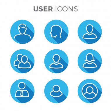 Erkek, kadın ve birden fazla kişi ile kullanıcı Icon Set
