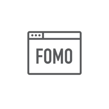 Fomo simgesi - Trendy Modern kısaltma - sosyal M eksik korkusu