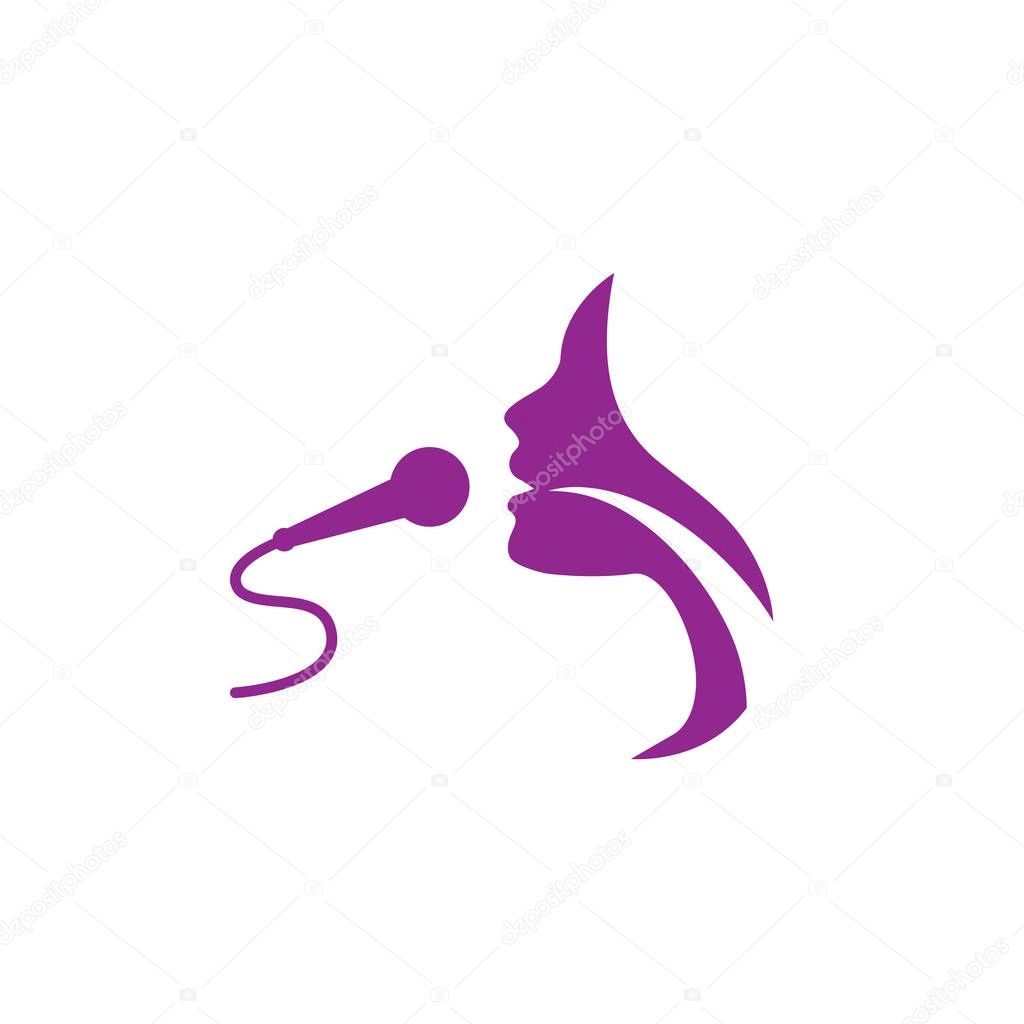 Vocal cord icon with person image vector illustration