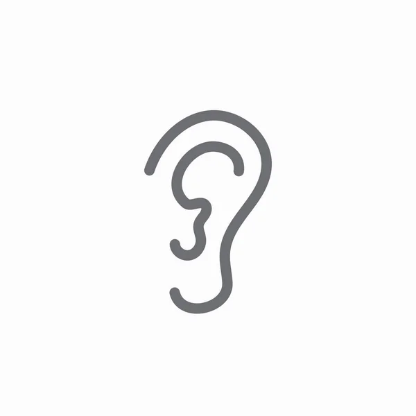 Imagem do ícone do contorno do canal auditivo e ouvido para ouvir / ouvir los —  Vetores de Stock