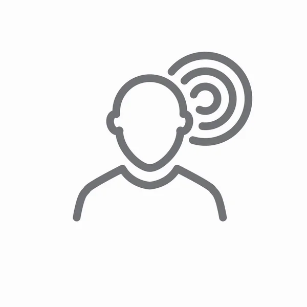 聴覚/リスニング ロスの耳や外耳道の概要アイコンの画像 — ストックベクタ