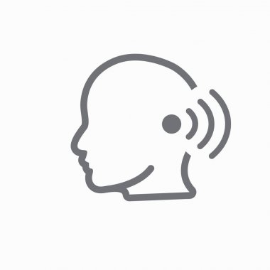 Ear and ear canal outline icon image for hearing / listening los clipart