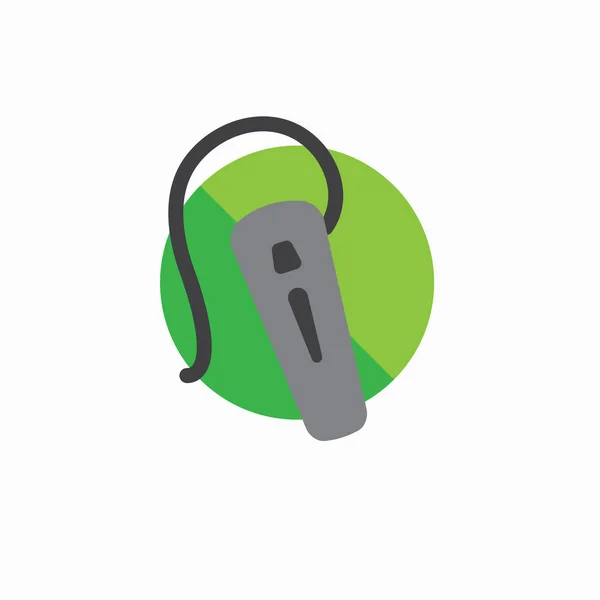 Ícone de aparelho auditivo com fio de orelha envolvente —  Vetores de Stock