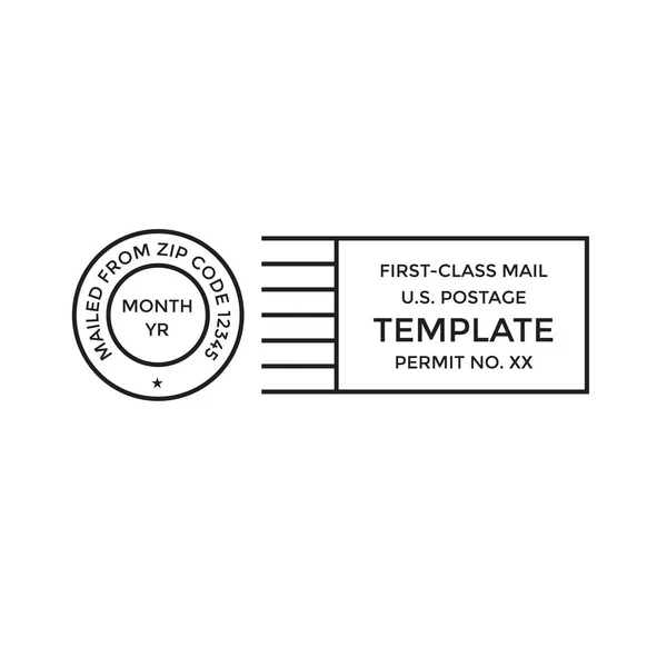 Poštovní zrušení první třídy poštu poštovné placeno mark — Stockový vektor