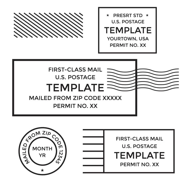 Postai törlését e-mail első osztályú postakész mark — Stock Vector