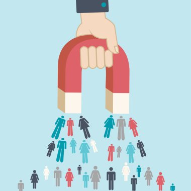 İnsanlar için gelen kurşun üretimi için dijital anne çekerek mıknatıs