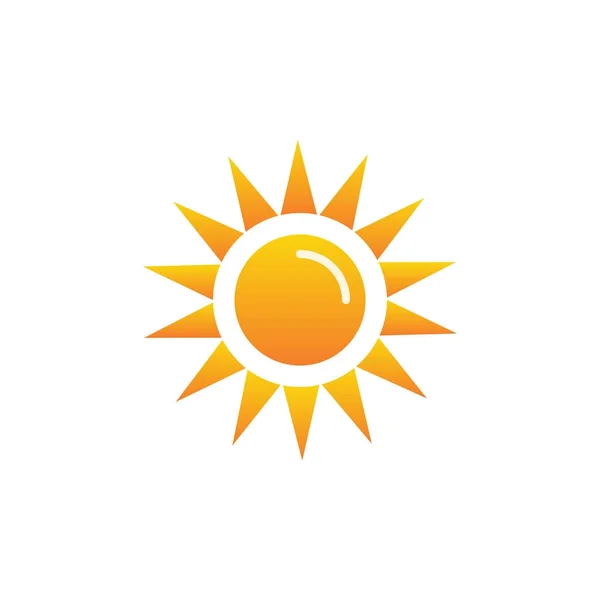 Typical sunshine or sunny icon w rays of sun beating — Stock Vector