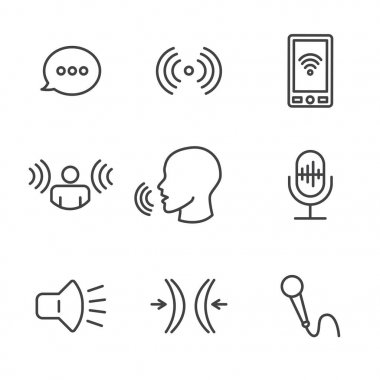 Tarama ses kayıt ve Voiceover Icon Set mikrofon, ses