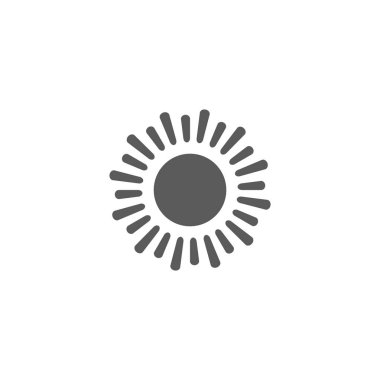 Tipik sunshine veya güneşli simgesi güneş dayak w ışınları