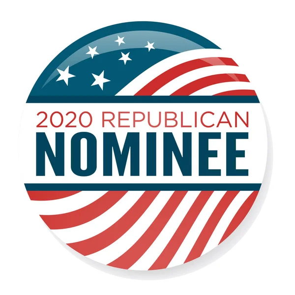 2020 kampanj valet PIN-knappen eller Badge med patriotiska stjärnor — Stock vektor