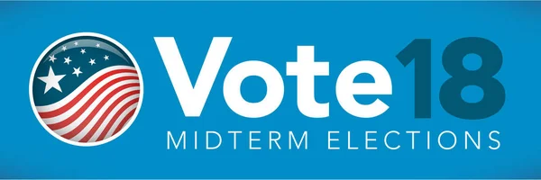 Banner de cabeçalho de eleição com voto —  Vetores de Stock